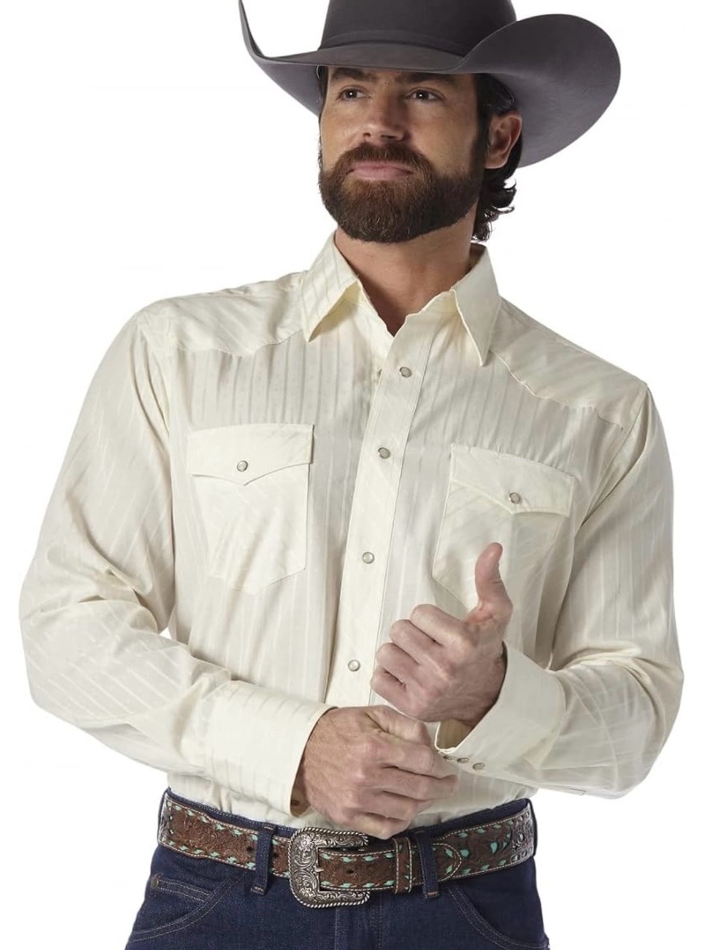 🤎Wrangler Cream Western Long Sleeve Shirt🤎